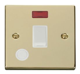 VPBR023WH  Deco Victorian 20A 1 Gang DP Switch, Flex Outlet & Neon